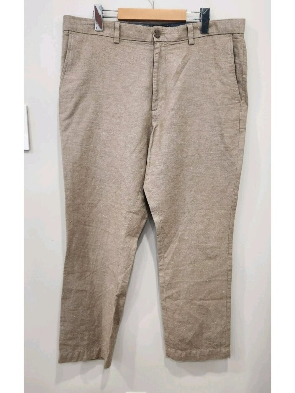 Banana Republic Pants Mens Tag 36x30 (Fits 36x29) Beige Linen Blend Twill Aiden